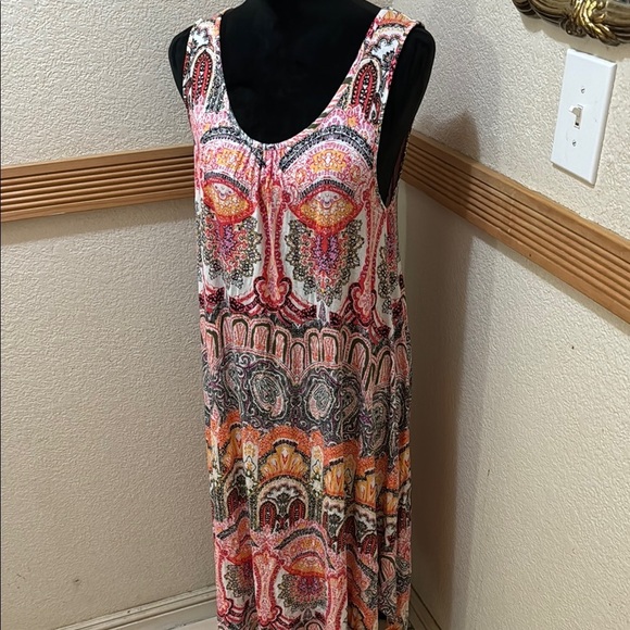 Ellen Tracy Size M Colorful Paisley Sleeveless Maxi Dress!! - Picture 3 of 10